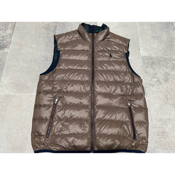 Polo Ralph Lauren Reversible Mens Size M Covington Blackwatch Plaid Puffer Vest
